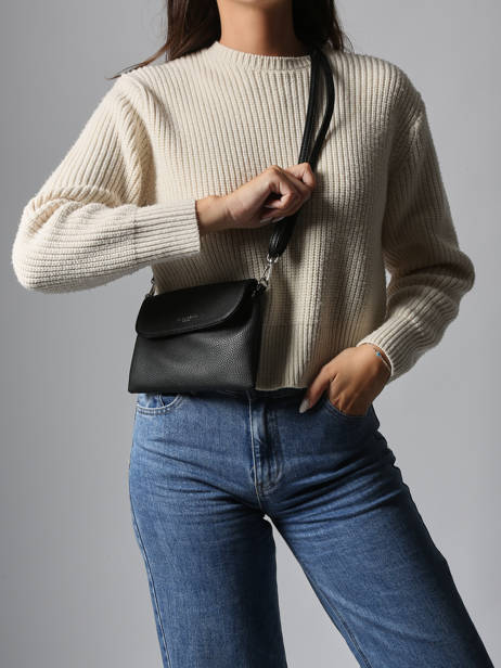 Cross Body Tas Grained Miniprix Zwart grained H9158 ander zicht 1